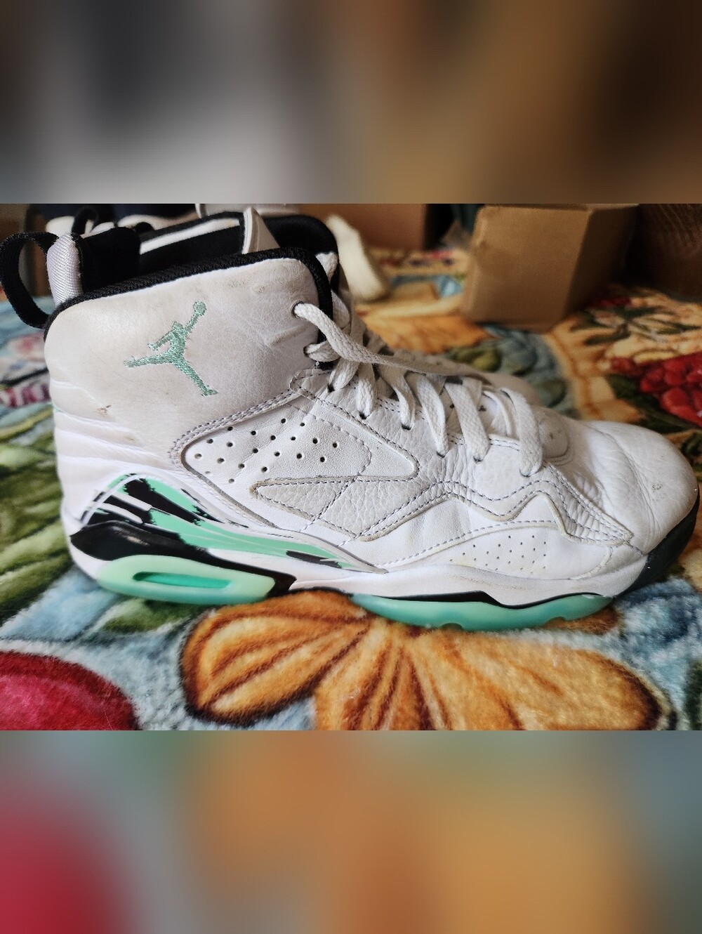 Jumpman Jordan White & Mint Green High-Top Sneakers